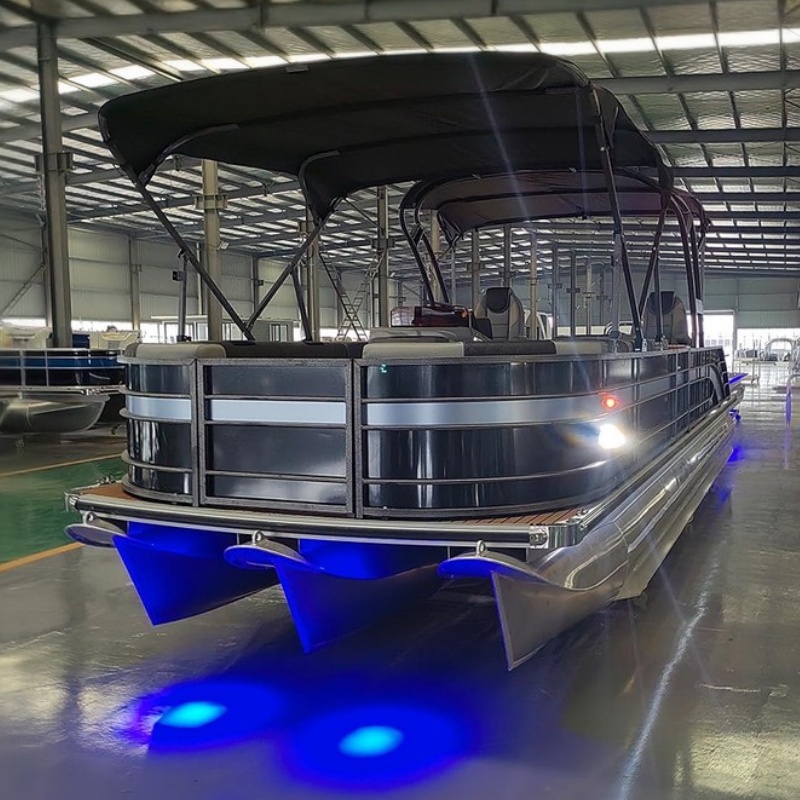 21ft Luxury Family Loissine Aluminium Tritoon Lake Dive Party Pontoon Boat