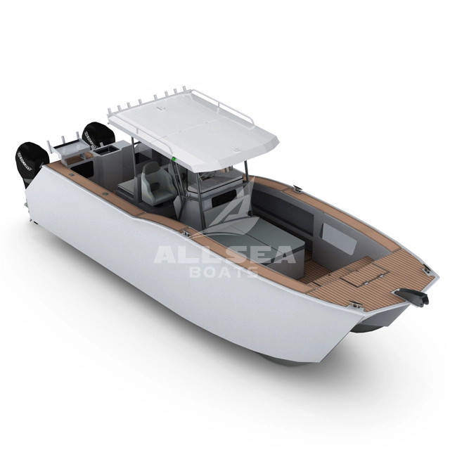Bateau catamaran &agrave; console en aluminium de 7,9 m