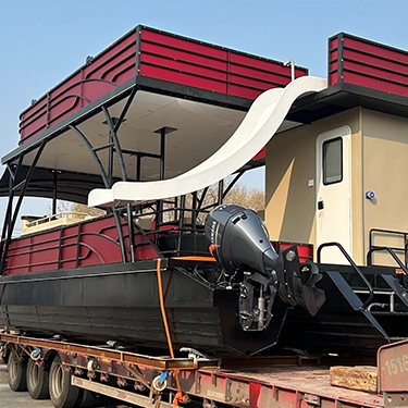 Boat de ponton à double destor de 36 pieds avec toilettes avec toilettes