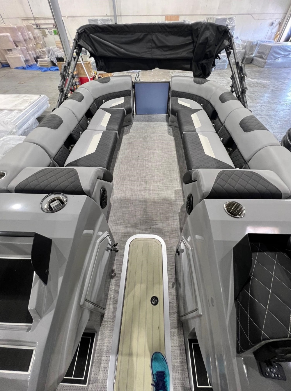 27ft de loisirs de loisirs en aluminium Ponton Double Decker avec toboggan