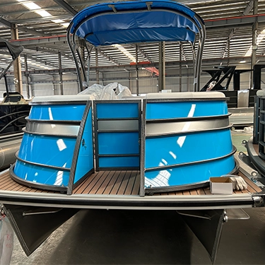 Boat de ponton en aluminium Wakeboard de vitesse de sport 19 pieds avec glissement d'eau