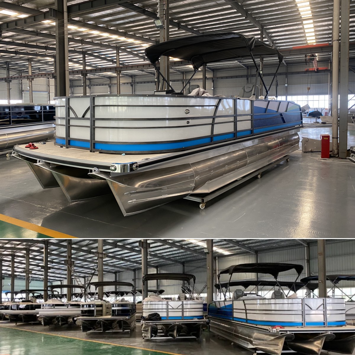 Boat de ponton en aluminium Wakeboard de 25 pieds Party Tritoon Lake Wakeboard