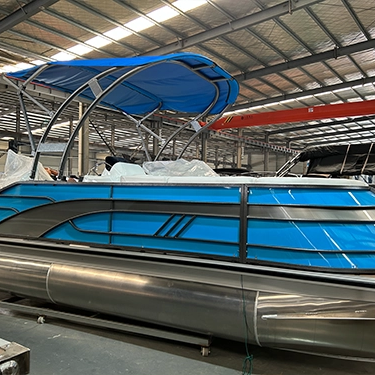 Boat de ponton en aluminium Wakeboard de vitesse de sport 19 pieds avec glissement d'eau